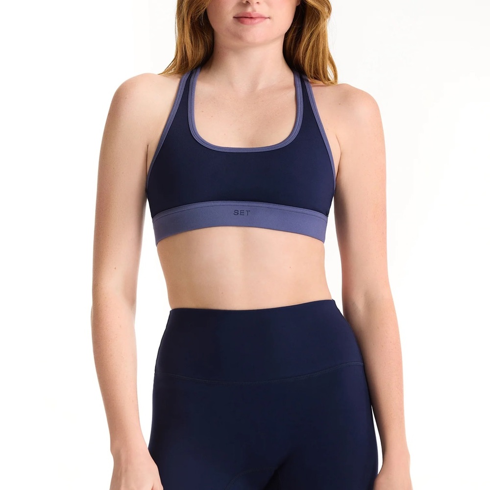 SET ACTIVE FormCloud Racerback Sports Bra- Dusty Blue